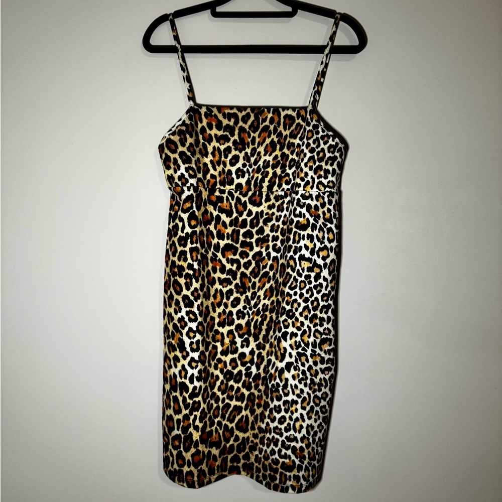 ZARA Trafaluc | Leopard Print Spaghetti Strap Dress Mini Size Medium - Picture 2 of 4